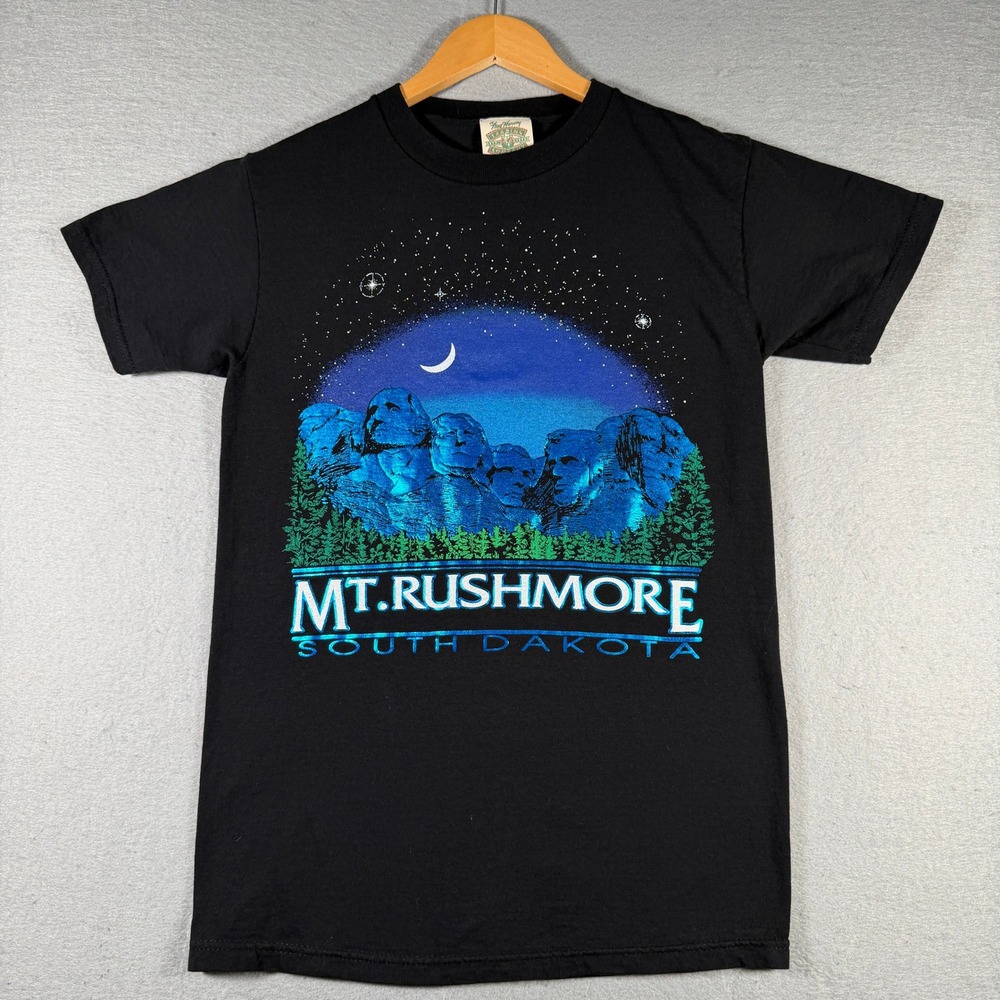 Fred Harvey Trading Co Mens Mt Rushmore South Dakota Graphic T-Shirt Black Small